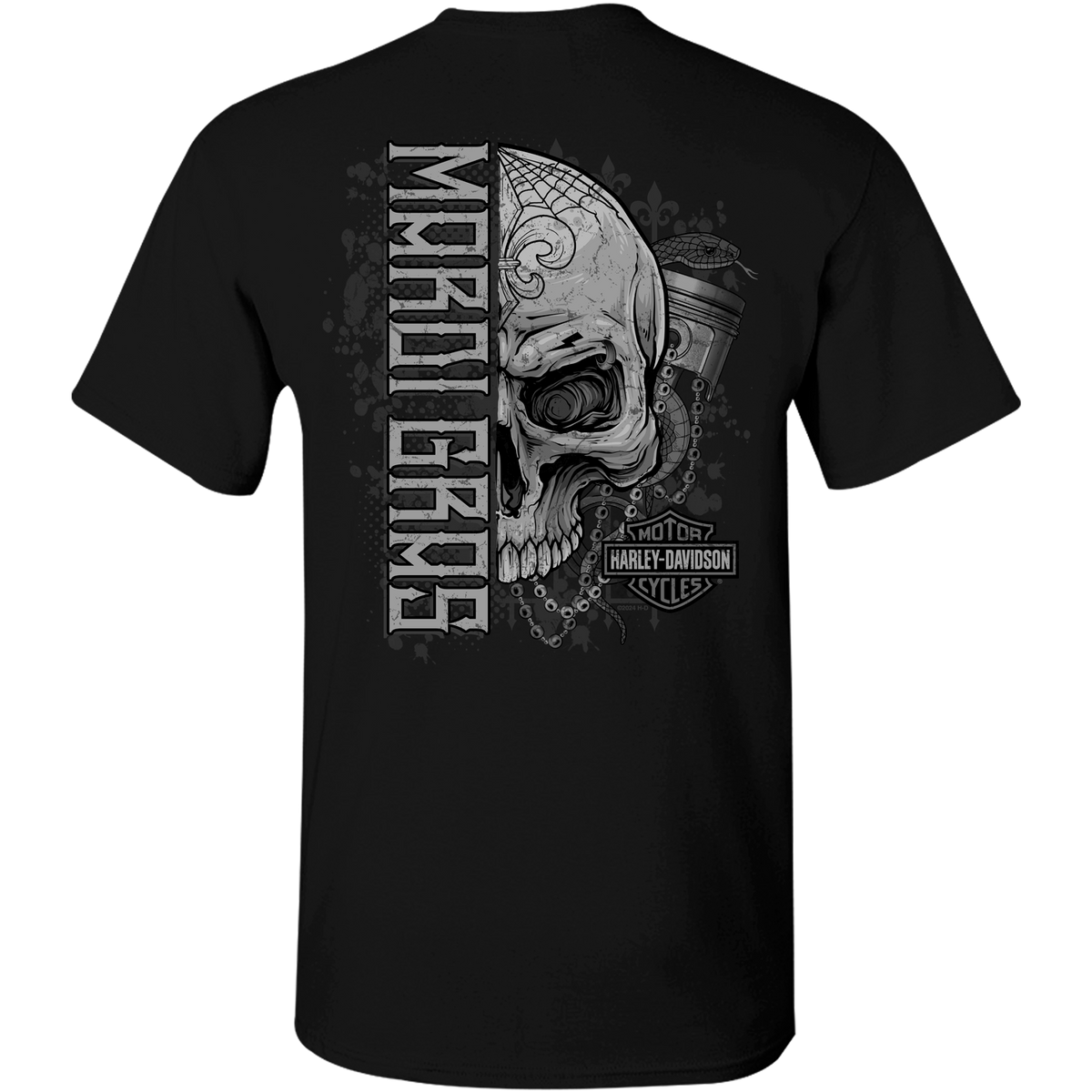 Half Skull Men's Short Sleeve Shirt — Bourbon Street Harley-Davidson