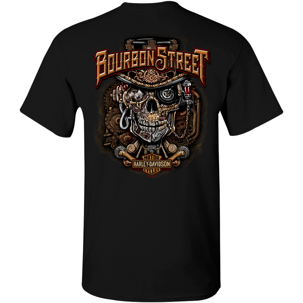 Mechanical Skull Men's Short Sleeve Shirt — Bourbon Street