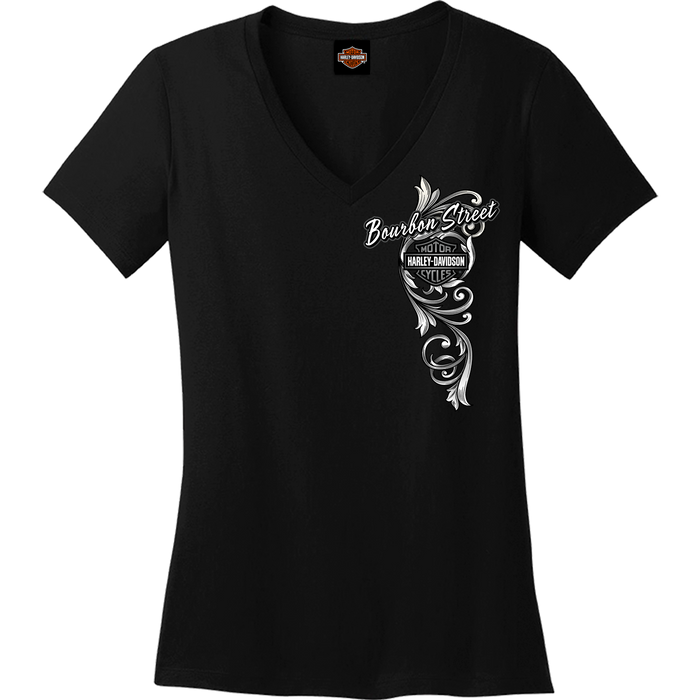 Lady Rider Top Lady Rider Women's Short Sleeve V-Neck Shirt — Bourbon Street Harley ...