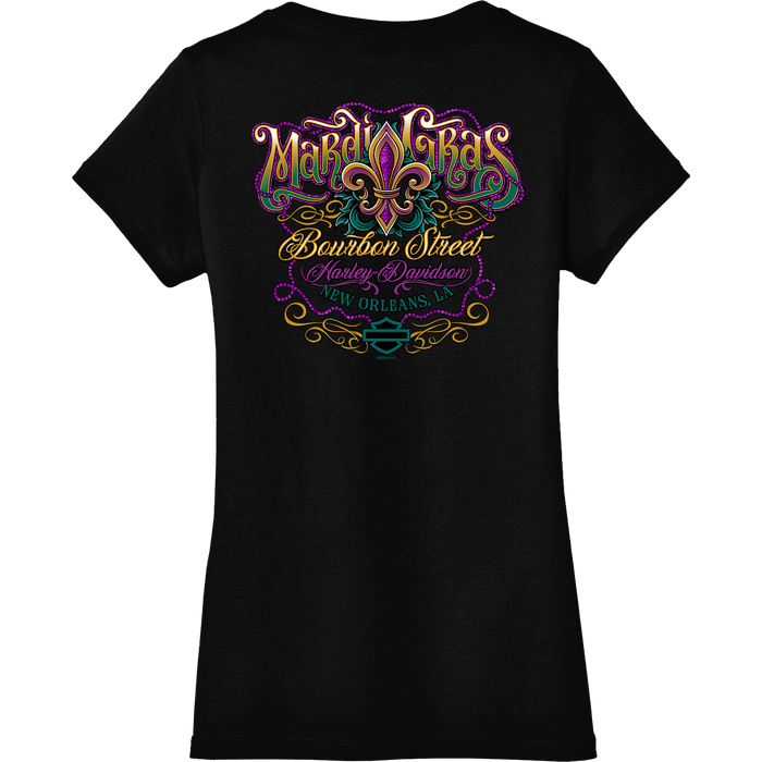 Mardi Gras Carnival Women's Short Sleeve V-Neck Shirt