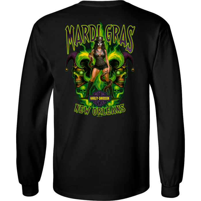 Mardi Gras Street Queen Men's Long Sleeve T-Shirt